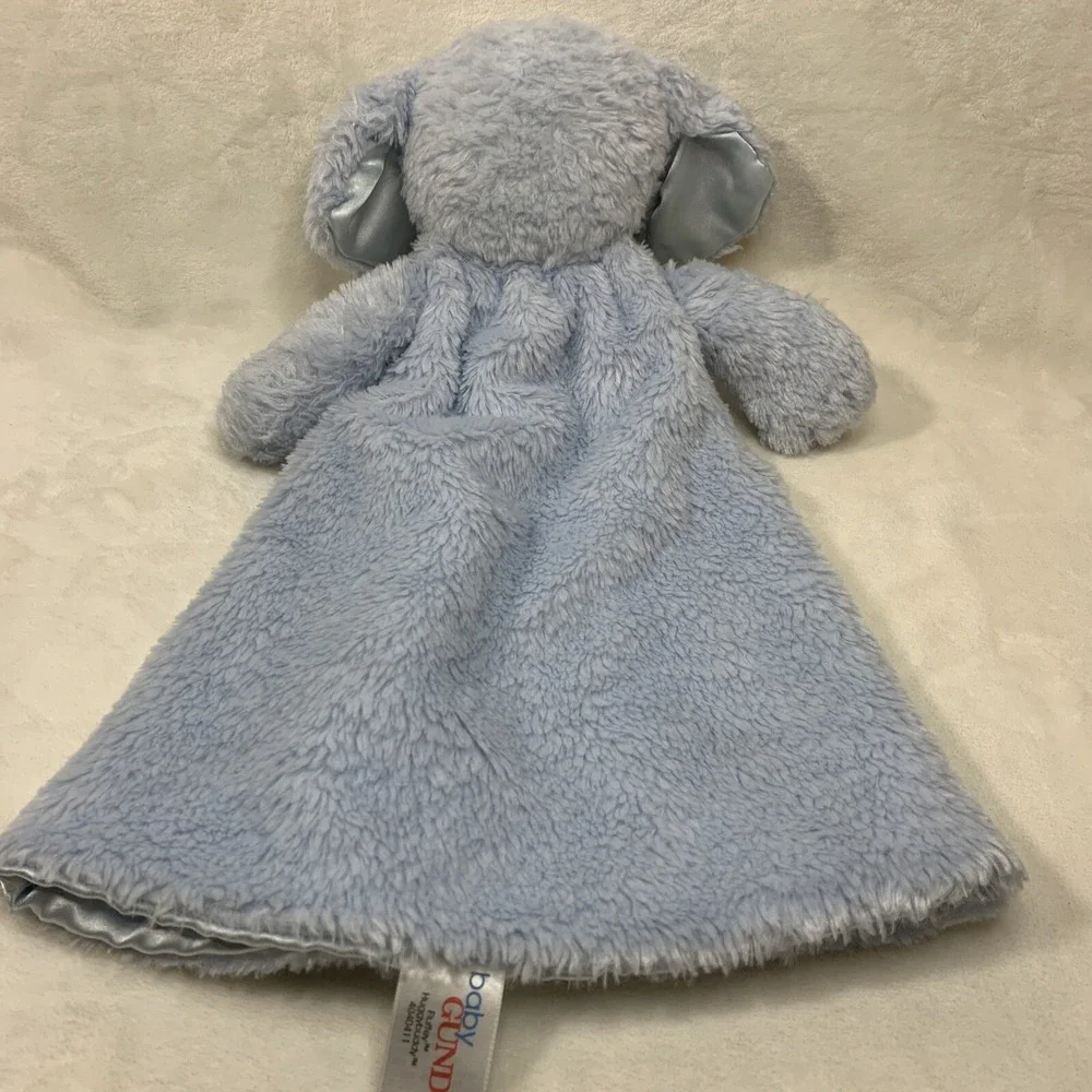 Gund Baby Puppy Dog Fluffey Huggy Buddy Blue Satin Fleece Security Blanket Lovey